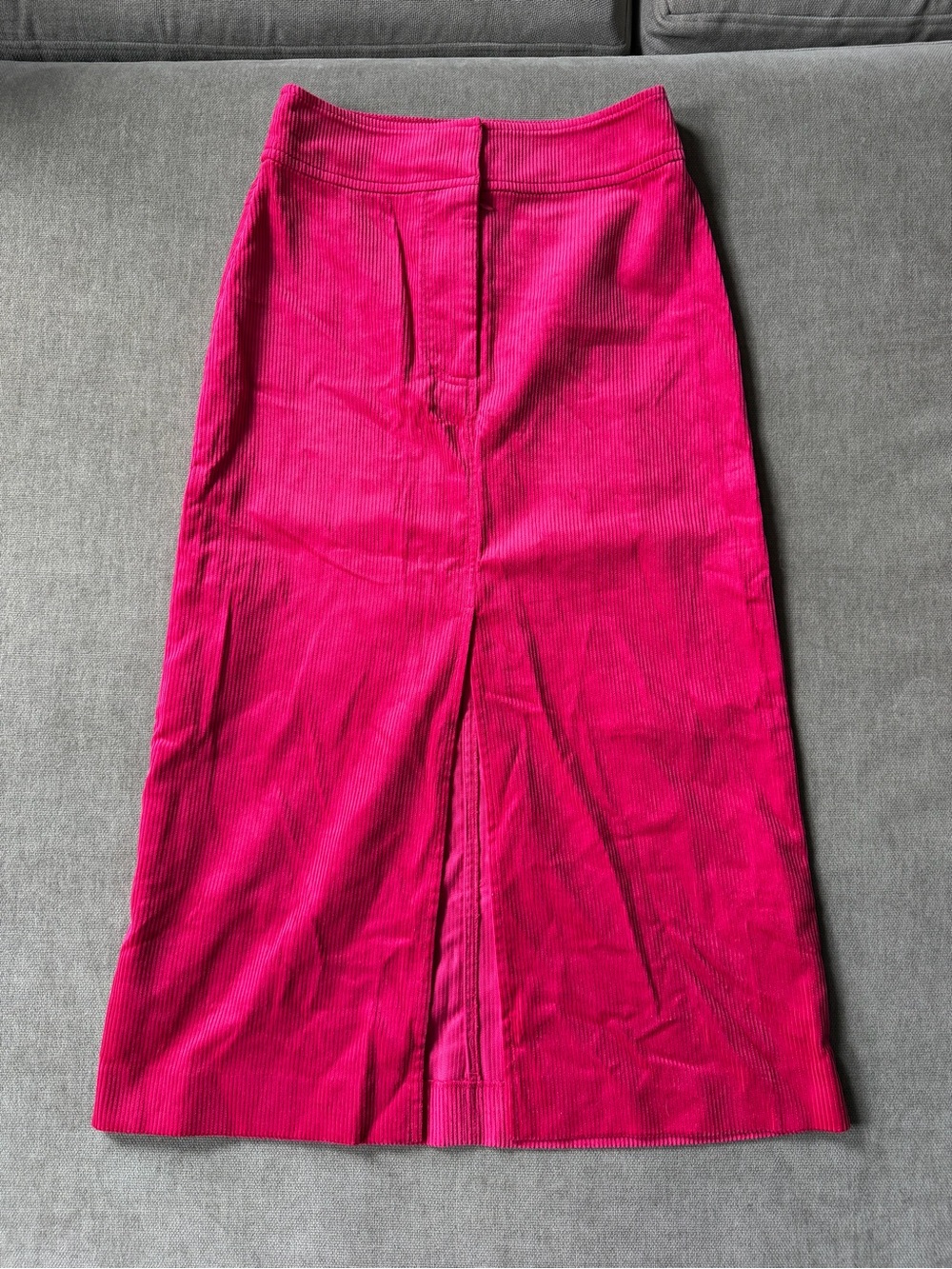 NWT And Other Stories Corduroy Front Split Midi Skirt Bright Pink 2
